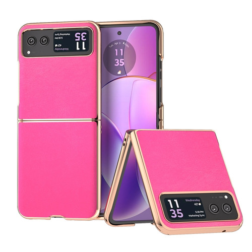 Motorola Razr 2023 Nano Electroplating Haze Texture PU Phone Case - Red